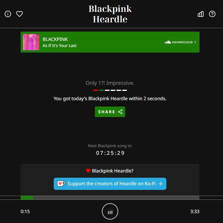 play Blackpink Heardle game on website