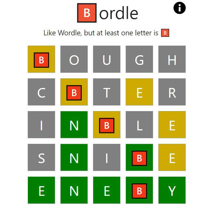 play Bordle game on website