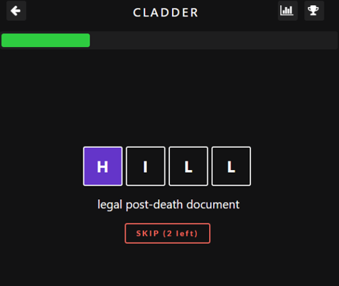Play Cladder game on website